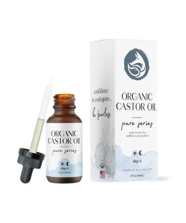 Foxbrim Naturals Organic Castor Oil Kit - USDA Certified, Hexane-Free - 2 oz Wand Brush for Thicker Lashes, Nourished Hair & Nails - Buy Online on GoSupps.com