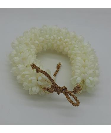 Artificial Hair Gajra Jasmine Mogra Flower Juda Gazra for Women Realistic Hair Bun Accessory for Girls | White Medium