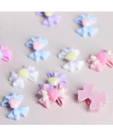  HEMLBOYW 18pcs 3D Bowknot Nail Art Decoration Bowknot Nail Charms Nail Art Decoration Supplies Acrylic Resin Nail DIY Nail Accessories Resin Colorful - Buy Online on GoSupps.com