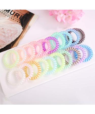 UPSCOOL Spiral Hair Ties - 20Pcs Multi Color | Coil Phone Cord Hair Coils - Buy Online on GoSupps.com