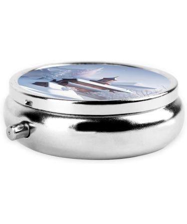 Winter Landscape Round Pill Box - 3 Compartment Portable Travel Organizer for Pills - Buy Online on GoSupps.com