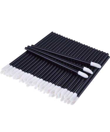 200 Pcs Disposable Lip Brushes Make Up Brush Lipstick Lip Gloss Wans Applicator Tool Makeup Beauty Tool Kits (Black)