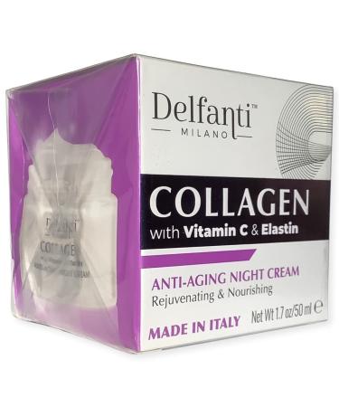 Delfanti-Milano COLLAGEN with VITAMIN C & ELASTIN Rejuvenating & Nourishing Anti-Aging Night Cream Face and Neck Moisturizer Made in Italy - Buy Online on GoSupps.com