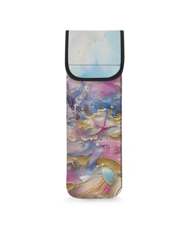 Starfish Shell Flat Iron Travel Case Portable Curling Iron Case Heat Resistant Travel Bag Hair Straightener Curler Storage Bag Travel Hair Accessories Organizer