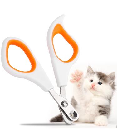 SUPERNIGHT Pet Claw Scissors Cat Nail Clipper Safe Cat Claw Cutters with Positioning Hole Pet Nail Trimmer for Any Small Pet Kittens Puppies Hamsters Rabbits ect. (Single hole)