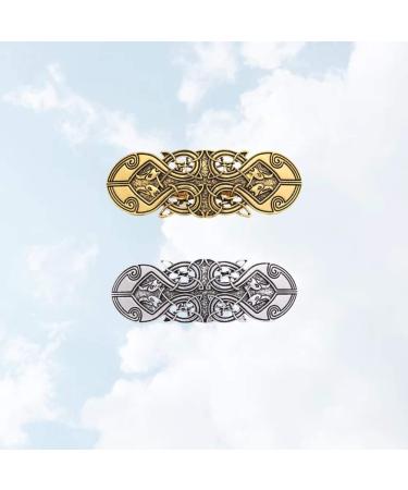 Lurrose Vintage French Hair Clips - 2pcs Celtic Knots Viking Hairpins for Women & Girls - Elegant Long Hair Jewelry - Buy Online on GoSupps.com