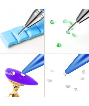 2 PCS Nail Art Liner Brush and Rhinestone Picker Set - Nail Art Gem Picker Tool with Wax Pen for Rhinestones - Crystal Beads Handle Manicure Rhinestones Tool - Buy Online on GoSupps.com