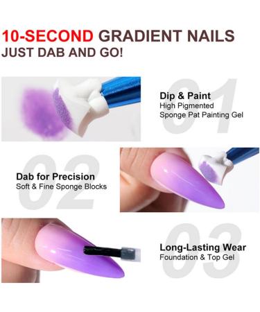 Solid Gel Nail Polish Palette - Gel Kit for Gradient and Paint Artistic Gradient Manicure with Sponges and Metal Clip for Women and Girls Adults at Home - Buy Online on GoSupps.com