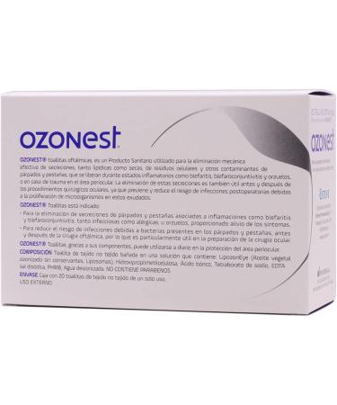 ESTEVE PHARMACEUTICALS S.A. Ozonest Ophthalmic Wipes | Eliminates Secretions & Waste | Prevents Infections | 20 Es White - Buy Online on GoSupps.com