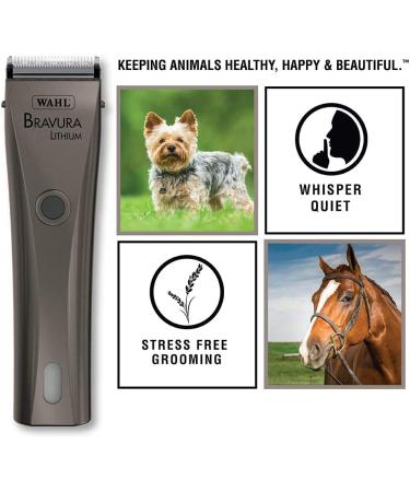 Wahl Bravura Pet Clipper Kit Gunmetal - Professional Animal Grooming Tool for Dogs, Cats, and Horses (41870-0425) - Buy Online on GoSupps.com