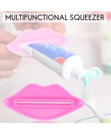 Dewedrt Home Multifunctional Bathroom Toothpaste Cream Squeezer Lip Shape (Pink and Red Random Send) - Buy Online on GoSupps.com