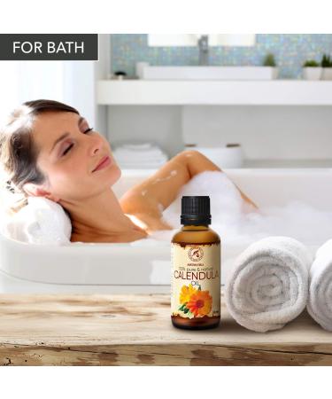 Calendula Oil 1.7 Fl Oz (50ml) - 100% Pure & Natural - Infused with Calendula Officinalis Flower Extract - Almond Oil Base - Benefits for Skin, Nails, Hair - by Aromatika - Buy Online on GoSupps.com