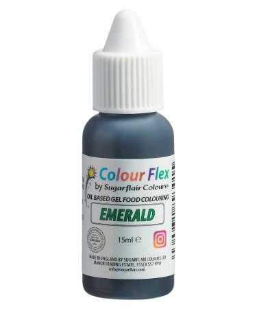 Colour Flex Emerald Oil Based Food Colouring Gel For Colouring High Fat Foods Buttercream Chocolate Batters Fondant Icing & More - 15ml
