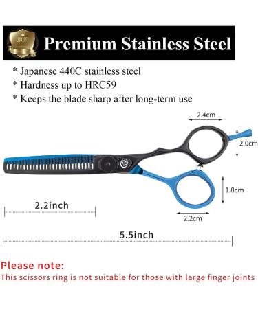 Purple Dragon 5.5 Blue Hair Scissors Set - Professional Hairdressing Scissors for Men & Women Sharp Barber Tools for Beginners - Qhblau - Buy Online on GoSupps.com