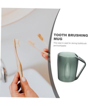 Zerodeko Toothpaste Organizer Set - Toothbrush Holder Travel Mug & Tube - Grey 8.2x10.5cm - International Shipping Available - Buy Online on GoSupps.com