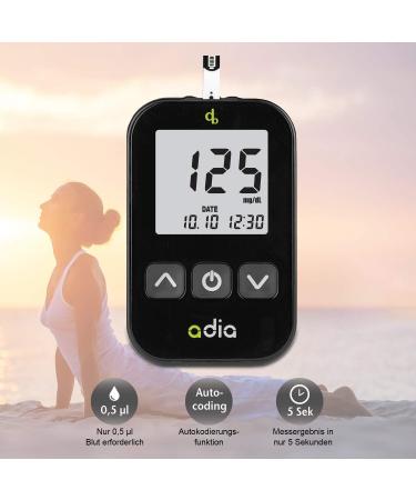 Adia Diabetes Set 2022 - MG/DL Blood Sugar Test Kit with 60 Strips & 10 Lancets | International Shipping - Buy Online on GoSupps.com