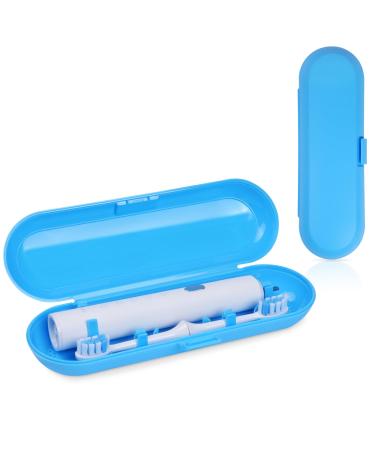 Uraqt electrical toothbrushes etui travel etui for electric toothbrush series travel toothbrush plastic replacement case travel essentials travel case for 1 handpiece and 2 plug-in brushes (blue) blue-frosted