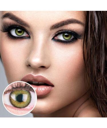 Glamlens Mirel Green Colored Contact Lenses - Natural Silicone Comfort Strong Coverage -1.50 Dioptre 1 Pair (2 Pieces) for International Shipping - Buy Online on GoSupps.com