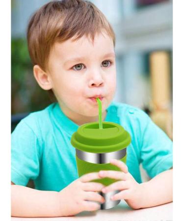 Rommeka 12oz Stainless Steel Kids Cups 5 Pack - Colorful Drinking Tumbler with Silicone Lids and Straws for Toddlers, Children, and Adults - Buy Online on GoSupps.com