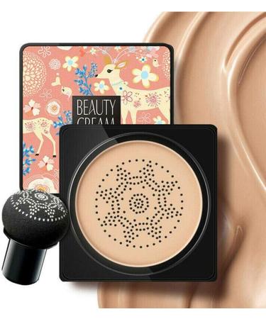 Mushroom Head Air Cushion Foundation CC Cream Water Feeling Flawless BB Cream Moisturizing Oil Control Lightweight & Smoothing Natural Concealer Gifts for Girl(Natural) 20 g (Pack of 1) Natural - Buy Online on GoSupps.com