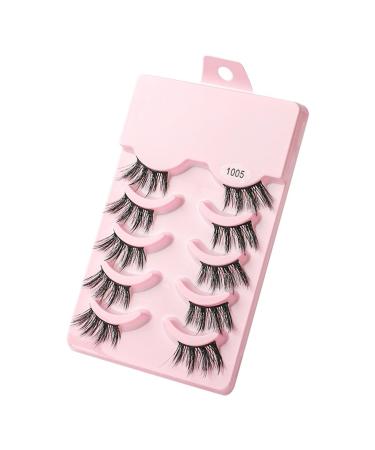 UAMOU Mink Eyelashes Volume False Lashes 3D Mink Natural Long Make Up False Eyelash Faux Cils Cilios Fluffy Fake Eye Lashes Cheerfully (Color : 5 pairs 1005 Size : 50 boxes)