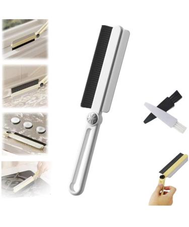 Hard Bristle Crevice Cleaning Brushes with Scraper Household Rotating Crevice Cleaning Tool for Toilet Rotating Crevice Cleaning Tool for Window Bathroom Sink Toilet Stovetop- White-1PCS White 1PCS