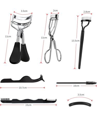 Alljia 6 in 1 Eyelash Curler Kit with 10 Extra Silicone Pads - 6 PCS BLACK - Buy Online on GoSupps.com