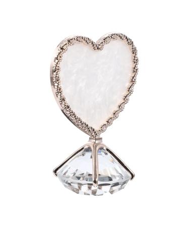 Minkissy Nail Art Display Stand Nail Color Mixing Board Nail Art Pallet Gel Manicure Tool Nail Art Painting Resin Nail Earring Display Stand Nail Mixing Crystal Heart-shaped Diamond Bottom Assorted Color 1