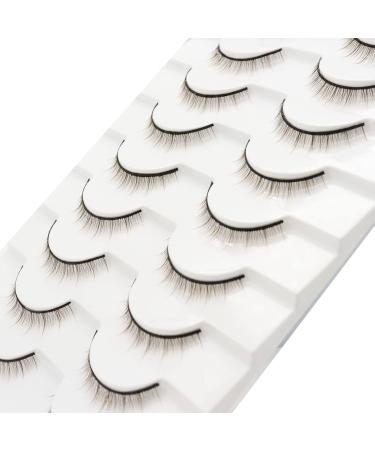 Buy 3D Mink Wispy Eyelashes - Natural Brown 9mm Lightweight & Reusable - 10 Pairs of Thin Band Fake Lashes for Stunning Looks - Buy Online on GoSupps.com