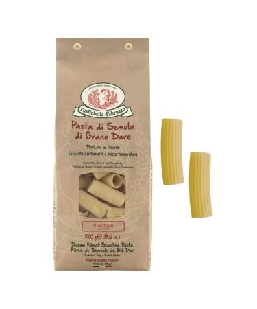 Rustichella d'Abruzzo Rustichella d'Abruzzo | Rigatoni Durum wheat semolina classic size | Craft pasta - 1 x 500 g | Slow dried dough low temperature