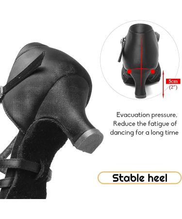 HIPPOSEUS Women's Latin Dance Shoes - Professional Ballroom Salsa Practice Shoes - Model DBCG802 - 2inch Heel - Black - Buy Online on GoSupps.com