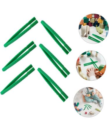 DOITOOL 6pcs Kids Collection Tweezers Set - Crafts, Beads, Reptile Feeding & Sorting - Medium Green - Buy Online on GoSupps.com