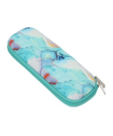 Insulin Travel Case Travel Insulin Cooler Case Diabetic Insulated Cooling Bag for Insulin Pen Diabetic Supplies Multi Layer Elastic Pocket Design Marble Green
