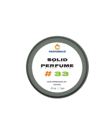 Solid Perfume #33 Inspired by Santal Unisex Portable Non-Spill Fragrance Concentrated Long Lasting 7gm / 0.25 oz