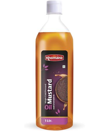 Khomane Mustard Cold Pressed Natural Oil for Cooking | Full of Nutritions and Antioxidants | Traditianl & Age Old Oil Extraction Process (Pack of 1 Ltr) - Buy Online on GoSupps.com