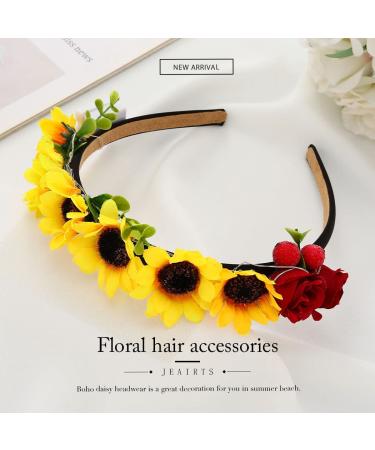 JEAIRTS LED Sunflower Headband for Women and Girls - Glowing Floral Hair Accessory (2-Sunflower) - Buy Online on GoSupps.com