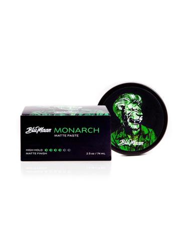 BluMaan Monarch Matte Paste - High Hold  Matte Finish - Easy To Apply  Includes Shea Butter For Hair Health - 74 ml / 2.5 oz