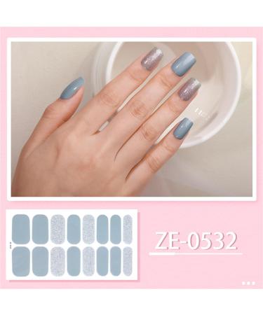 20 Pieces Semi Cured Gel Nail Strips Glitter Gel Nail Sticker Long Lasting Gel Nail Wraps With Soft Glossy Gel Finish Suitable For All Nail Art Enthusiasts Ze0532 - Buy Online on GoSupps.com