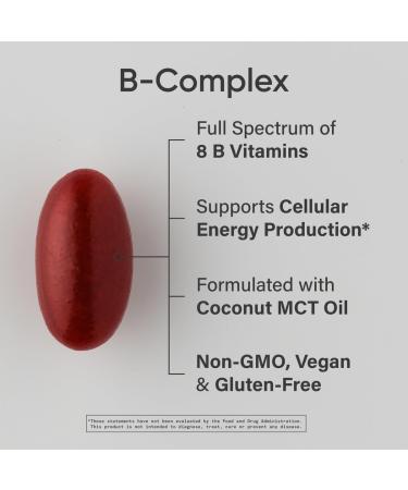 Buy Sports Research Vitamin B-Complex - Plant-Based & Vegan-Friendly - Full Spectrum B Vitamins - 60 Veggie Softgels - International Shipping Available - Buy Online on GoSupps.com