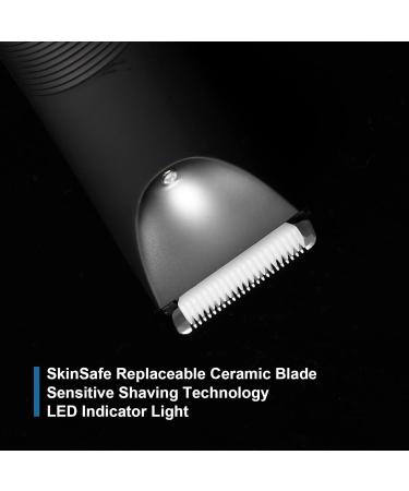 Mens Electric Body Groin Trimmers Painless Ball Trimmer IPX7 Waterproof for Wet & Dry Body Hair Groomer Shaver USB-C Recharge Replaceable Ceramic Blade Heads - Buy Online on GoSupps.com