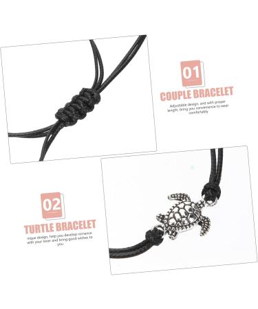 Abaodam 3 Pairs turtle bracelet wrist bands bracelets matching bracelets for couples wrist bracelet lovers 13.5X1.5CMx3pcs Blackx3pcs - Buy Online on GoSupps.com