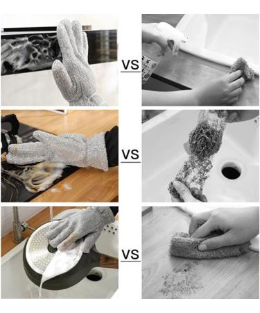 2023 New Upgrade Dishwashing Gloves Wire Dishwashing Gloves Reusable Waterproof Oil Removal for Kitchen Cleaning (Short-PVE Inner) - Buy Online on GoSupps.com