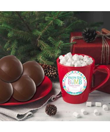 You're The Bomb Cute Bunny & Easter Egg Themed Happy Easter Hot Cocoa Bomb Sticker Labels  Total of 40 2 Circle Stickers (20 sets of 2) by AmandaCreation - Buy Online on GoSupps.com