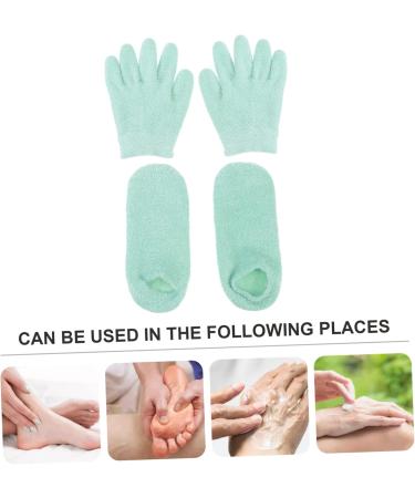 FOMIYES FOMIYES 4 Pieces Gel Foot Mask Gloves Spa for Women Dry Skin Socks for Feet Masks Hand Soap Moisturizing Socks Hydrating Spa Socks Plant Gel Green - Buy Online on GoSupps.com