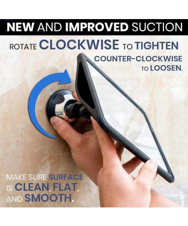Fogless Shower Mirror for Shaving | Dual Anti-Fog Design | Shatterproof & 360 Swivel | 8x7 Black - Buy Online on GoSupps.com