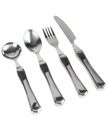 Vive Weighted Utensils (4 Piece) - Parkinson Spoon and Fork Set Plus Knife - Adaptive, Heavy 7 ounce Weight Stainless Steel Silverware for Hand Tremors, Adults, Elderly Patients, Pediatrics, Children - Buy Online on GoSupps.com