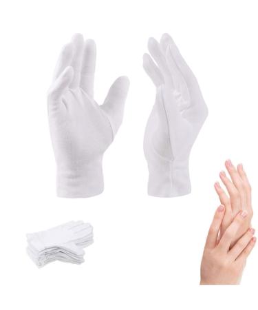 10 Pairs 100% high-quality cotton eczema moisturizing cosmetics night gloves, suitable for dry hands moisturizing, and file handling and other work purposes Washable SPA Cotton Inspection Gloves Gloves-10p