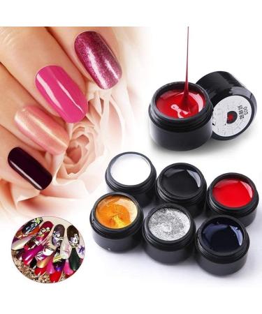 6 Colors Nail Art Gel Nail Painting Gel Wire Drawing Nail Polish Gel Nail Art Gel Paint For DIY Manicure Nail Art Decoration