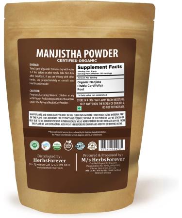 HerbsForever Manjistha Powder 454g - Skin Care Herb for Detox & Purification - Non GMO Organic Vegan - Buy Online on GoSupps.com