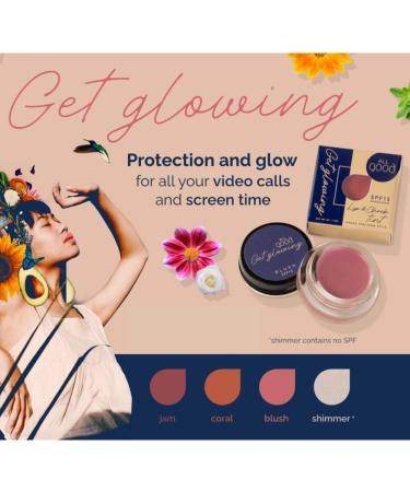 All Good Get Glowing Lip & Cheek Tint - SPF 15 Vegan Mineral Face Makeup Blush - Buy Online on GoSupps.com